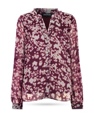 Inky Floral Long Sleeve Blouse