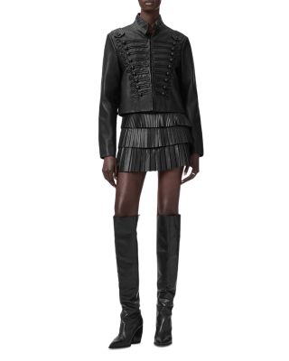 Nara Leather Pleated Skirt