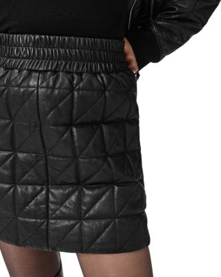 Carly Quilted Leather Skirt