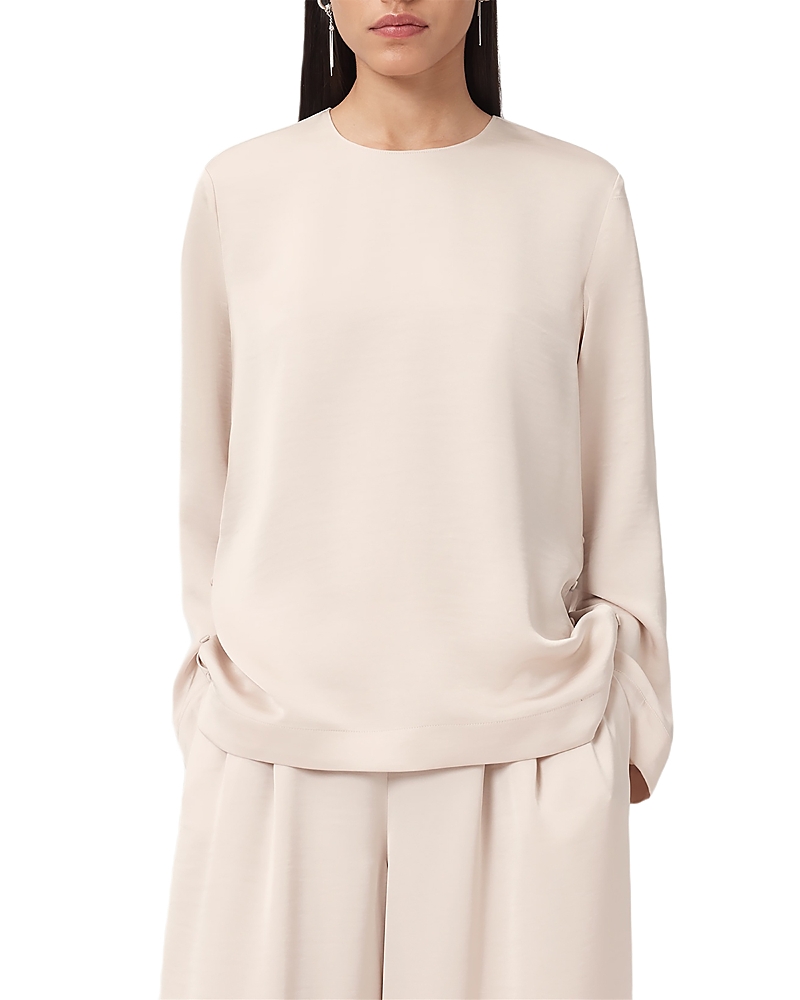 Allsaints Leanne Long Sleeve Top In White