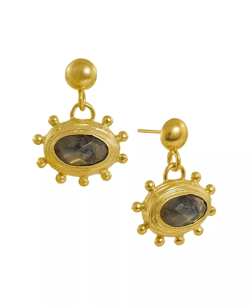 Ottoman Hands Zand Labradorite Drop Earrings