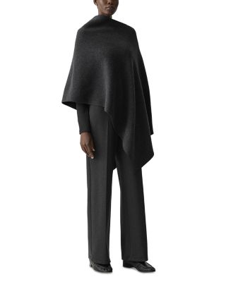 Wool Cashmere Draped Poncho