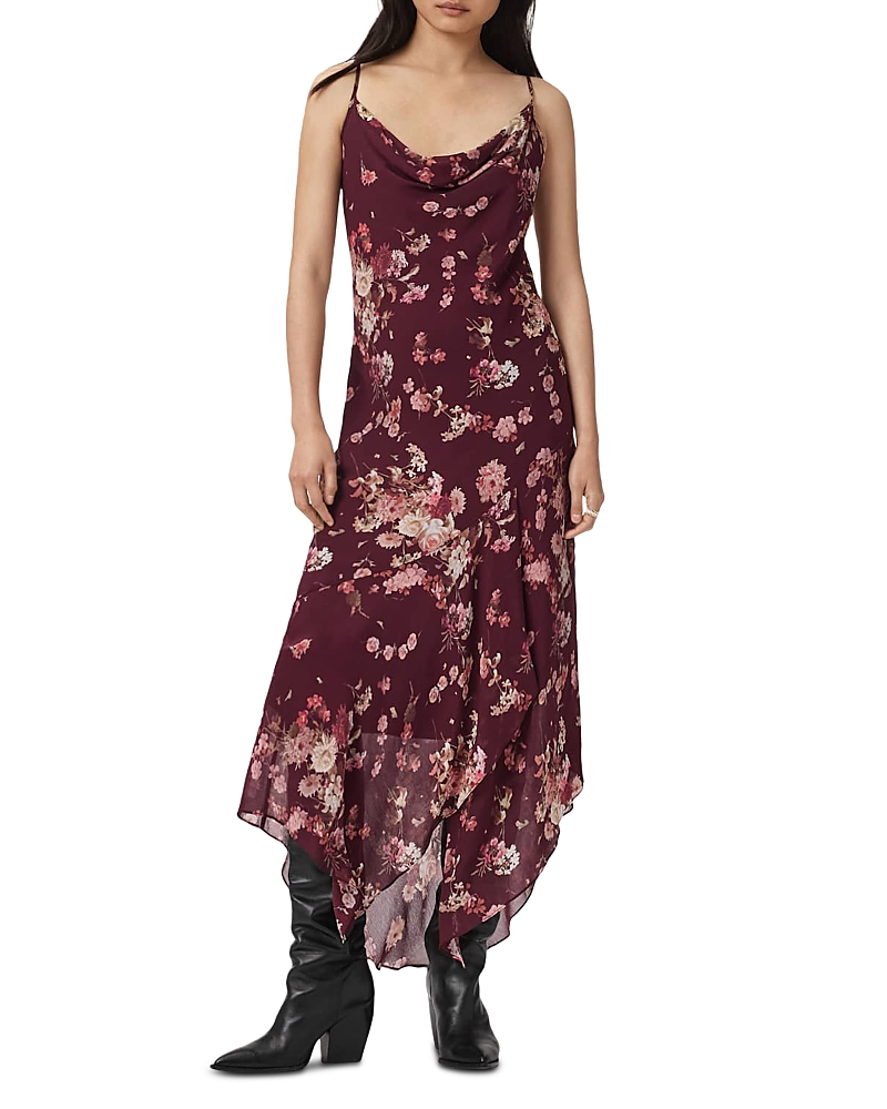Allsaints Viscose Charlotte Floral Maxi Dress In Multi