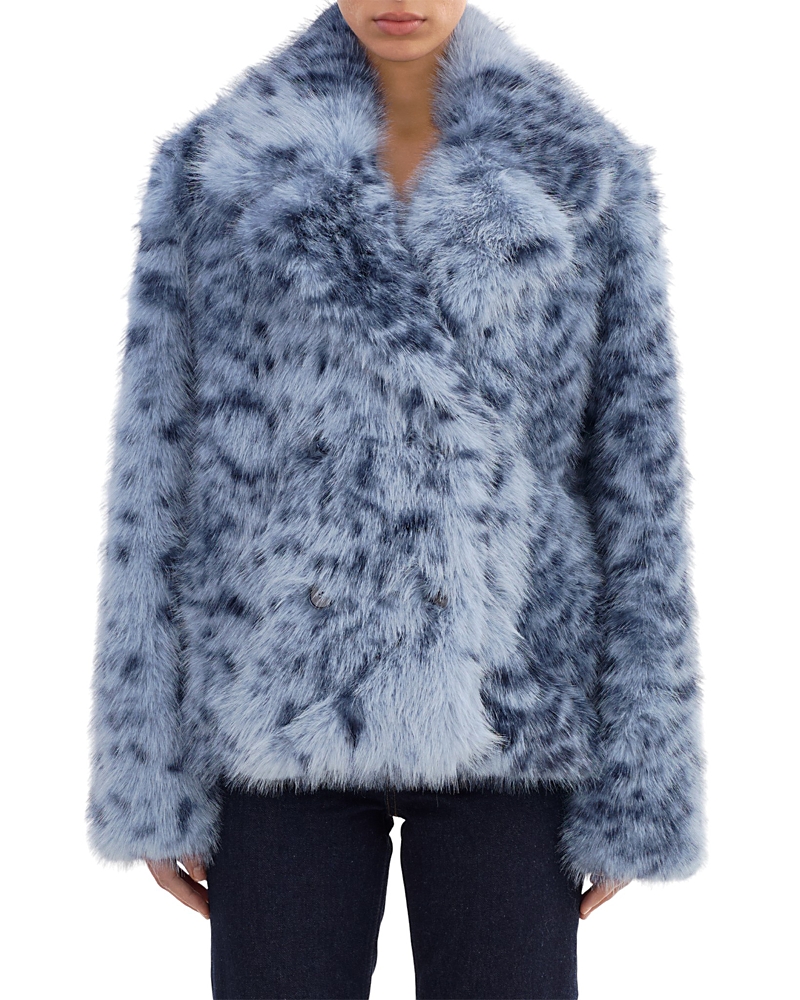 Lamarque Faux Fur Jacket In Blue