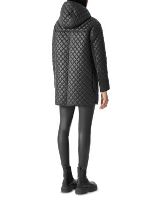 Litzy Hooded Leather Coat