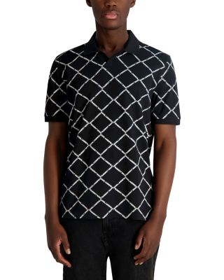 Open Collar Karl Logo Polo Shirt