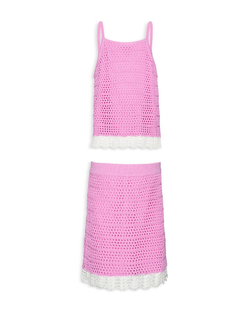Pq Swim Girls' Kennedy Crochet Knit Top & Skirt Set - Little Kid, Big Kid