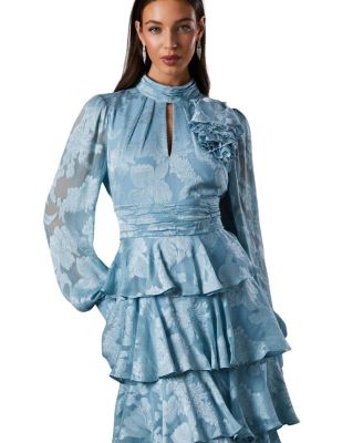 Jacquard Tiered Maxi Dress