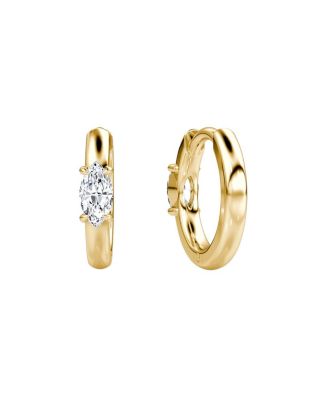 Solitaire Huggie Hoop in 14K Yellow Gold, 0.22 tcw Marquise Lab Grown Diamonds