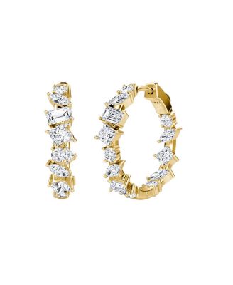 Mixed Shape Eternity Hoop in 14K White/Yellow Gold, 3.8ctw Lab Grown Diamonds
