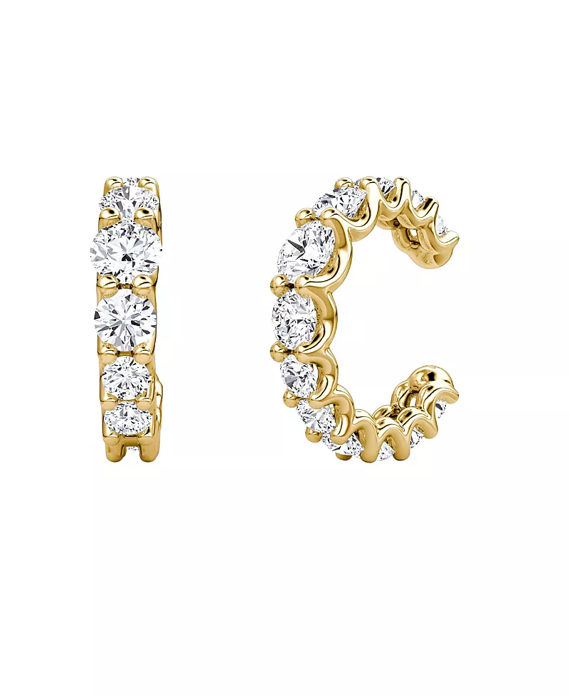 Vrai Eternity Ear Cuff in 14K Yellow Gold, 0.72ctw Round Brilliant Lab Grown Diamonds, Single