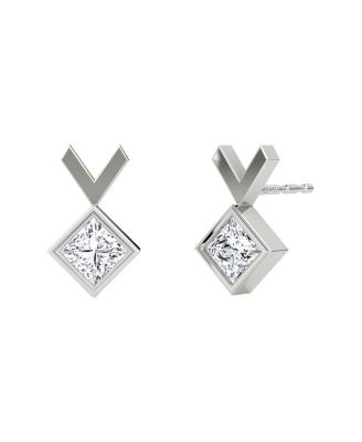  Arrow Stud in 14K Gold, 0.50ctw Princess Lab Grown Diamond