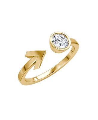  Arrow Cuff Ring in 14K Gold, 0.40ctw Round Brilliant Lab Grown Diamond