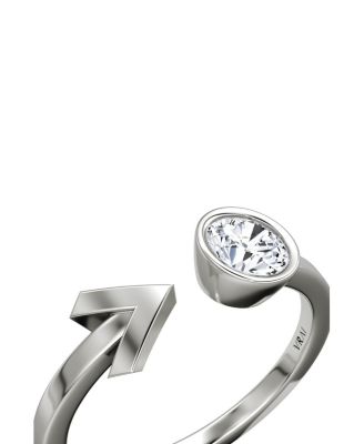  Arrow Cuff Ring in 14K Gold, 0.40ctw Round Brilliant Lab Grown Diamond