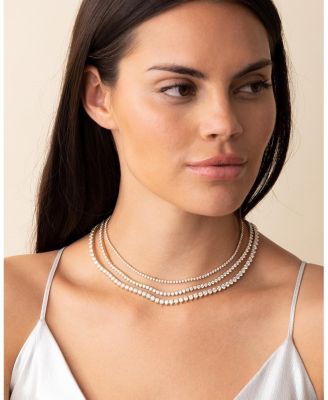  Tennis Necklace, Medium in 14K Gold, 12.20ctw Round Brilliant Lab Grown Diamonds, 16"