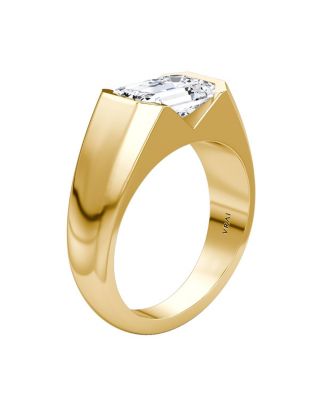  Statement Signet Ring in 14K Gold, 1.0ctw Emerald Lab Grown Diamond
