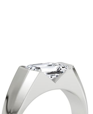  Statement Signet Ring in 14K Gold, 1.0ctw Emerald Lab Grown Diamond