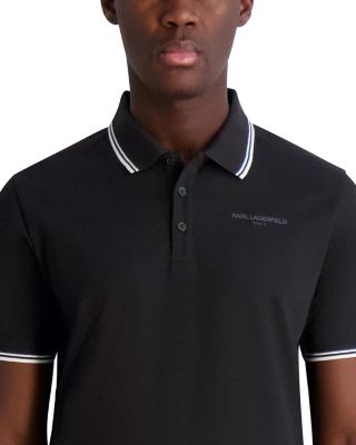 Short Sleeve Striped Trim Polo Shirt