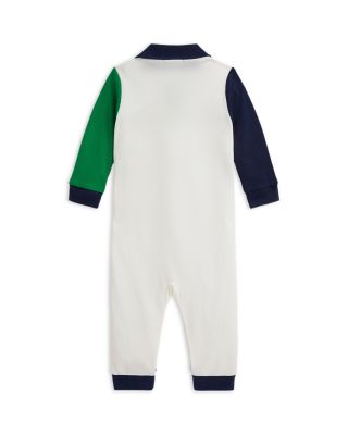 Boys' Color-Blocked Crest Mesh Polo Coverall - Baby