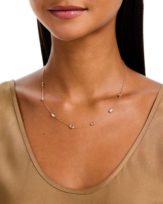 Luxe Collection Certified Lab Grown Diamond Emerald Cut Diamond by the Yard Collar Necklace in 14K Yellow Gold, 2.2 tcw