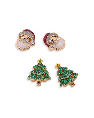 Spruced Santa & Tree Earrings Set