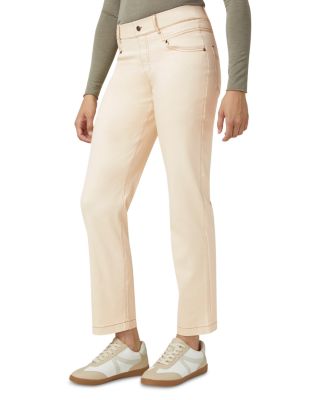 Crosshatch Mid Rise Straight Jeans in Ecru