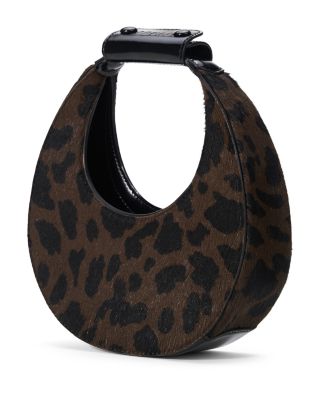 Good Night Moon Leopard Print Calf Hair Shoulder Bag