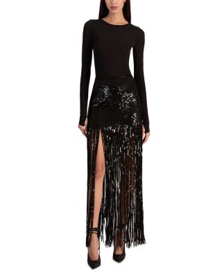 Kendra Sequinned Fringe Skirt