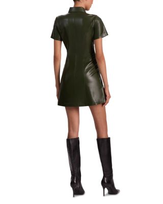 Jamie Faux Leather Collared Dress