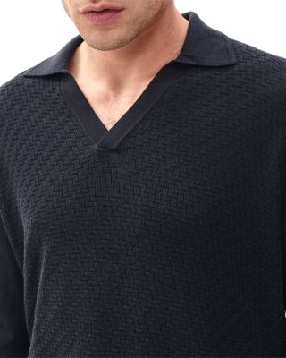 Charles Long Sleeve Wool Polo Sweater
