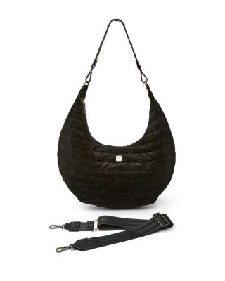Moonbeam Medium Quilted Suede Shoulder Bag 