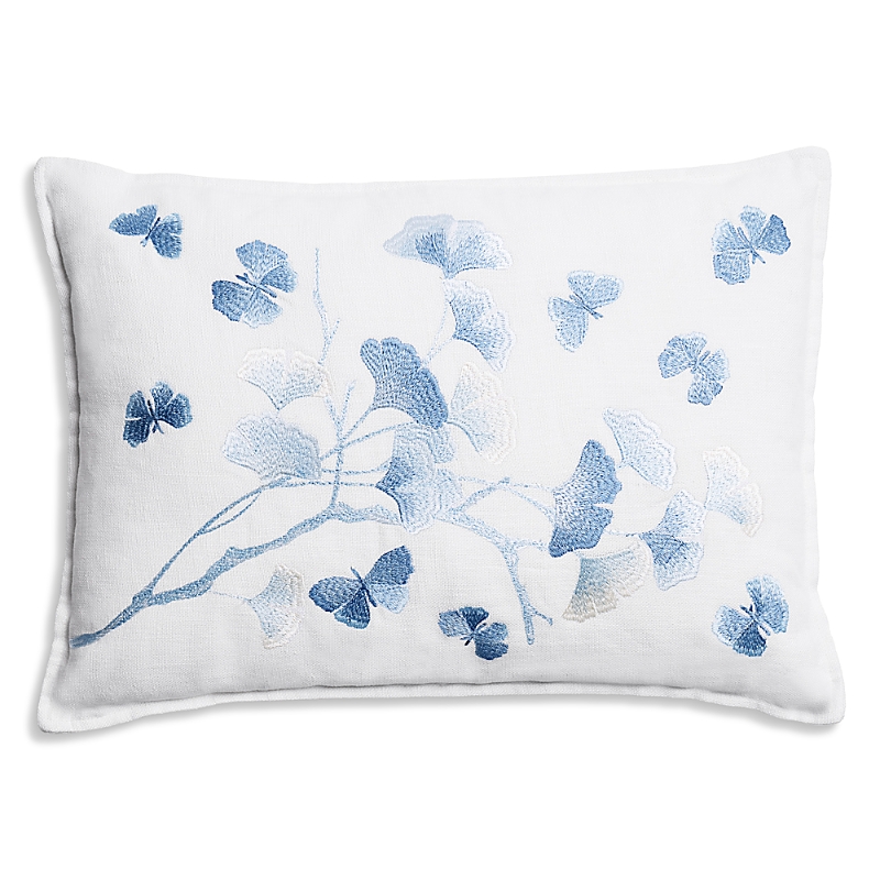 Michael Aram Butterfly Ginkgo Ombre Embroidered Decorative Pillow, 20 X 14 In Blue