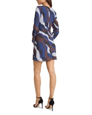 Printed Long Sleeve Mini Dress