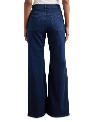 June Mid Rise Flare Pin Stitch Jeans in Blue