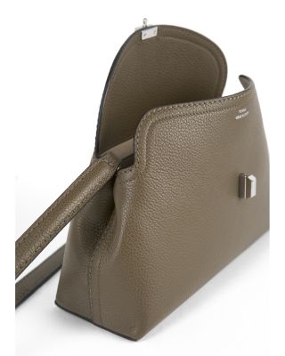 T-Lock Smooth-Leather Convertible Clutch in Ash