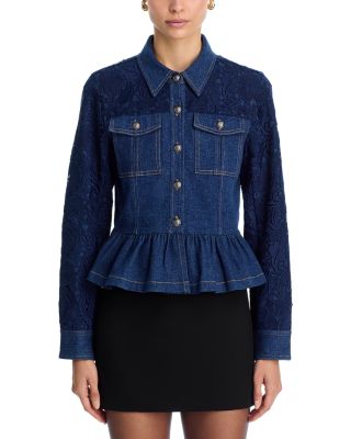 Kerrigan Lace Trim Denim Jacket