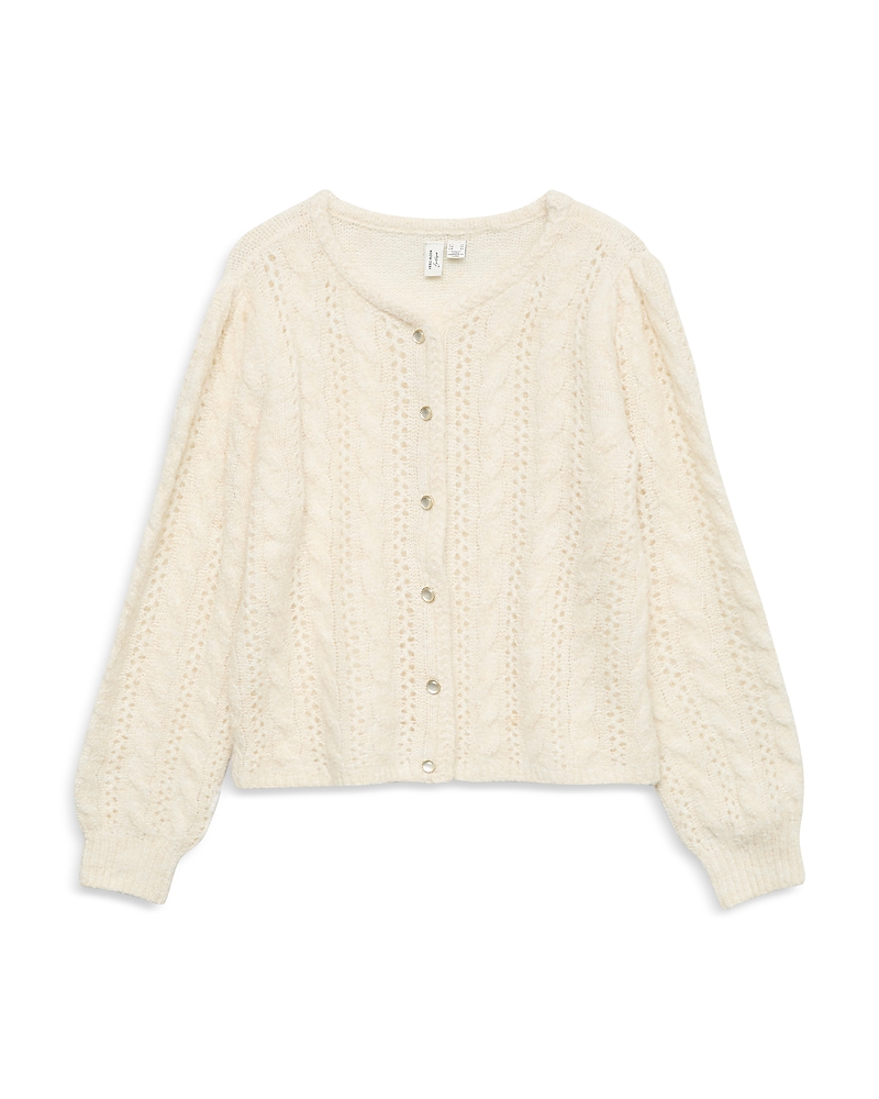 Vero Moda Gabrielle Long Sleeve O Neck Cardigan In Neutral