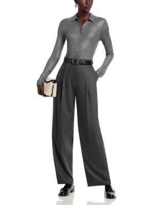 Soft Touch Metallic Rib Long Sleeved Shirt