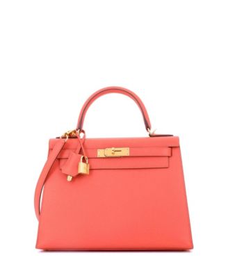 Kelly 28 Handbag Red Epsom with Gold Hardware