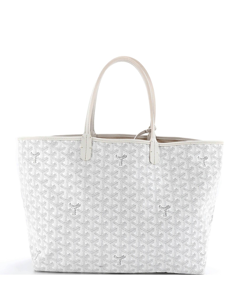 Pre-owned Pre-owned Goyard  Goyard Pm Saint Louis Tote Coated Canvas In White
