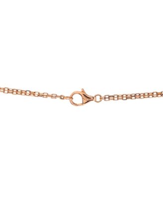 Love 3 Ring Pendant Necklace 18K Rose Gold and Ceramic with Diamonds, 15 - 16.25"