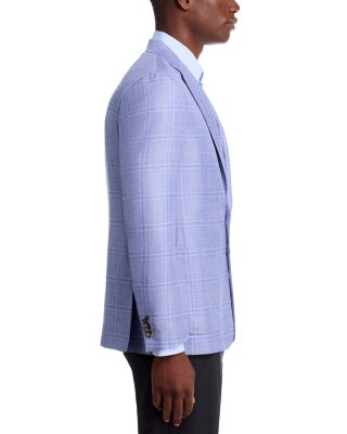 Kei Wool, Silk & Linen Plaid Unstructured Trim Fit Sport Coat