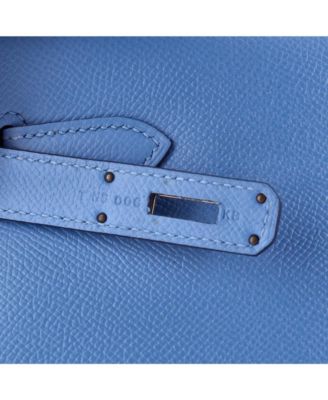 Kelly 32 Handbag Blue Epsom with Gold Hardware