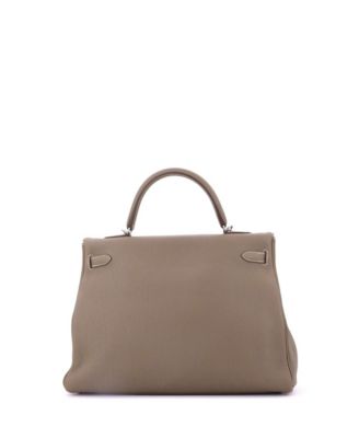 Kelly 35 Handbag Grey Togo with Palladium Hardware
