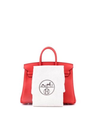 Birkin 25 Handbag Red Swift with Palladium Hardware