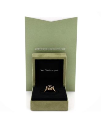  Vintage Alhambra Ring 18K Gold with Onyx and Diamond