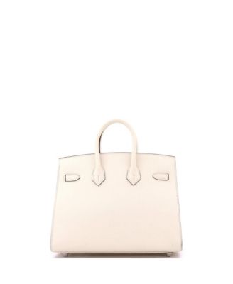 Birkin 25 Handbag Light Epsom with Palladium Hardware