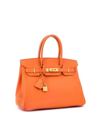Birkin 30 Handbag Orange Epsom with Gold Hardware