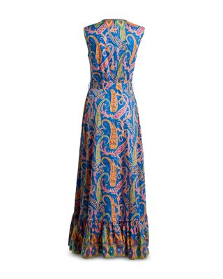 Paisley Flounce Hem Maxi Dress