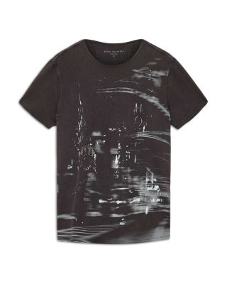 Short Sleeve Raw Edge Graphic Tee